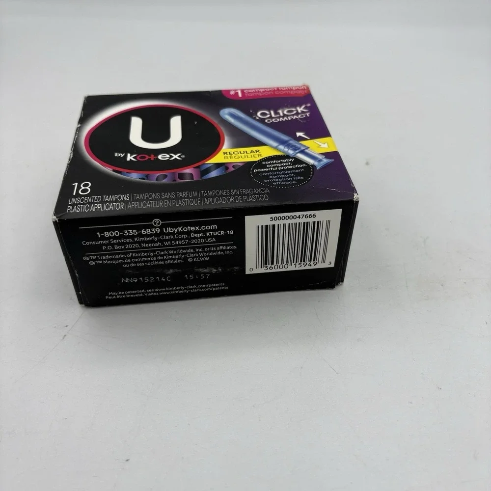 U by Kotex Tampons Regular Unscented 18‎ Count 1 Box